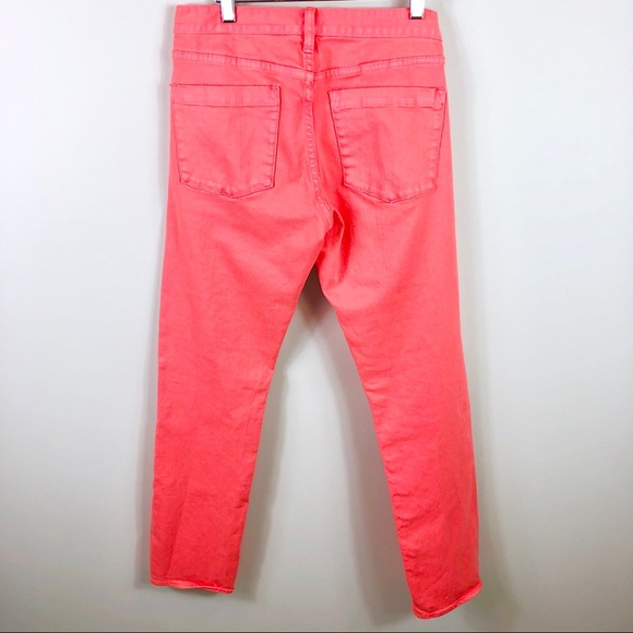 J. Crew Factory Neon Coral Jeans Matchstick Pink - Picture 7 of 8